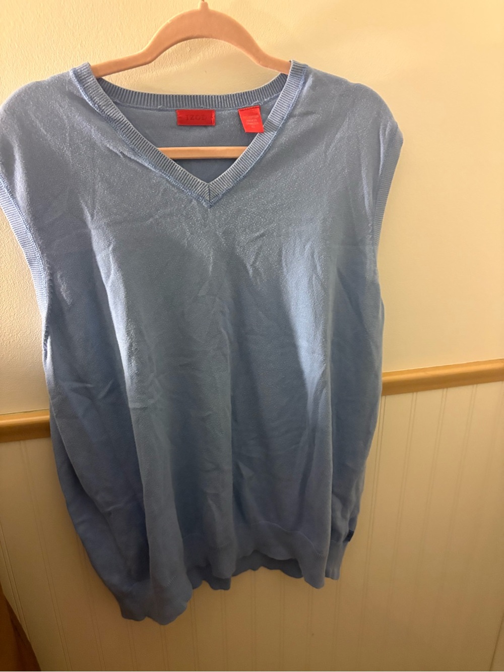 IZOD Men’s XXL Blue Cotton V-Neck Sweater Vest Preppy
